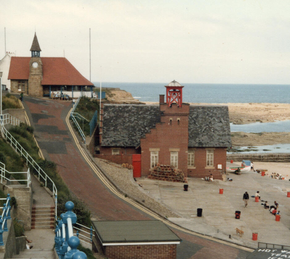 Rick Cook 2 Watch House and RNLI Building with some beach and the ramp taken from the south